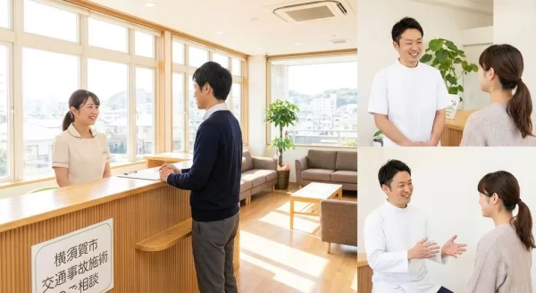 横須賀市で交通事故施術の相談ができる鍼灸整骨院ひまわり北久里浜院と衣笠院のイメージ