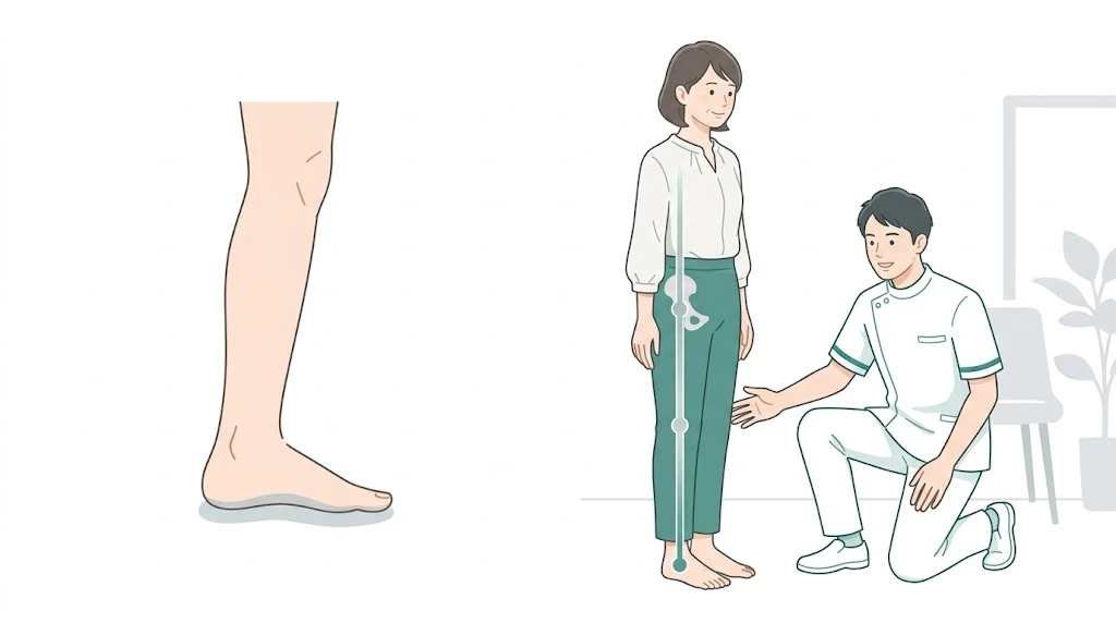 市販の中敷きと専門的な足元評価の違いを表したイメージ