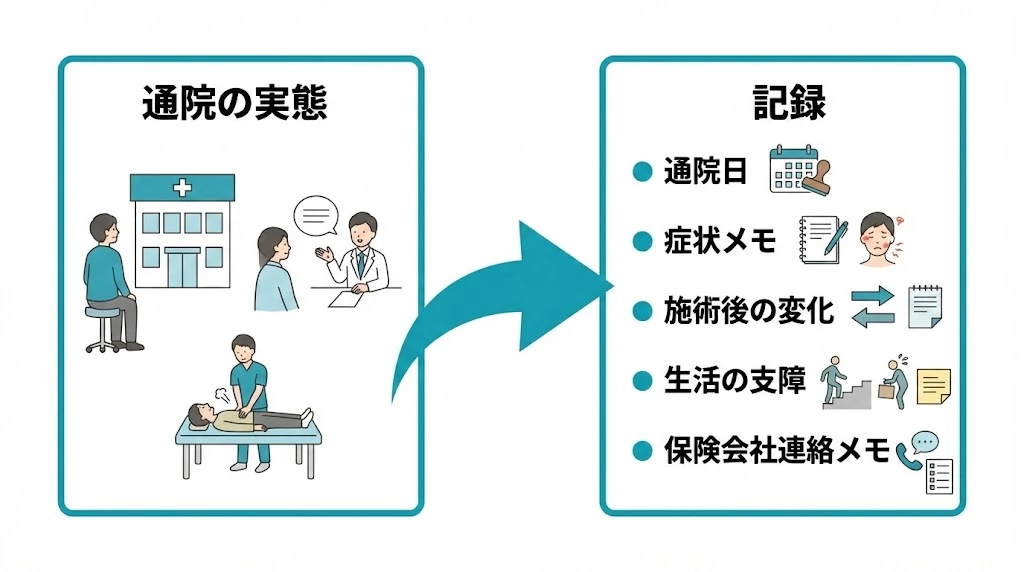 横須賀市 交通事故 通院記録の付け方、後悔しないメモの例