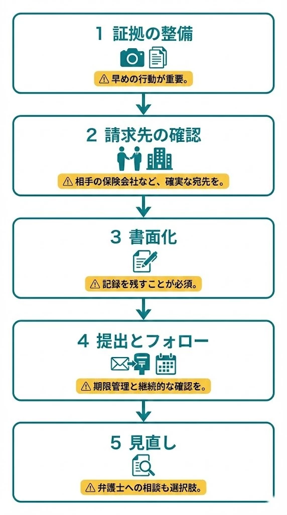 交通事故賠償の請求から異議申立てまでの流れ