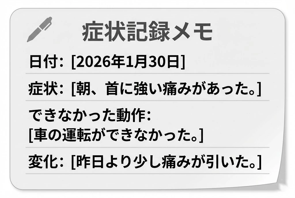 通院記録の付け方 横須賀市の交通事故で施術期間中に必要な通院記録の書き方