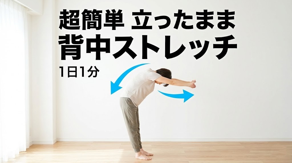 横須賀市 立ったまま 背中ストレッチ 超簡単 姿勢ケア 鍼灸整骨院ひまわり北久里浜院 鍼灸整骨院ひまわり衣笠院