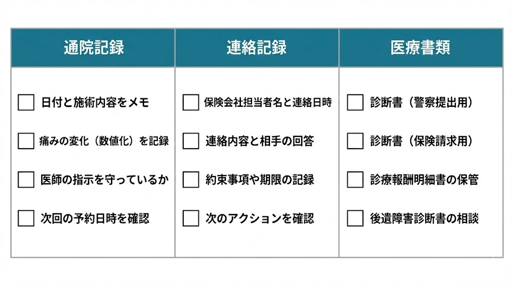 症状固定後に必要になりやすい書類と通院記録のまとめ 横須賀市 交通事故
