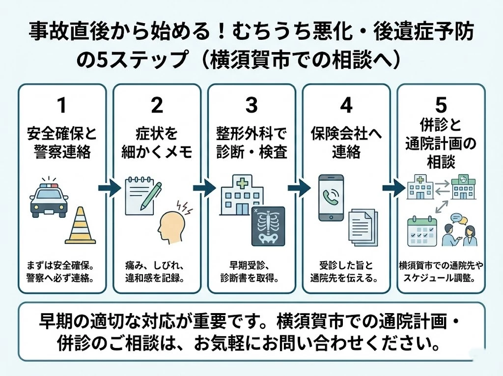 交通事故むちうちの初期対応のポイント 横須賀市