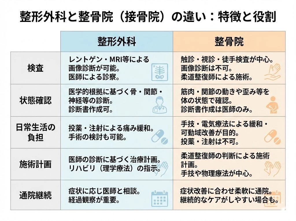 整形外科と整骨院の役割比較 交通事故むちうち 横須賀市