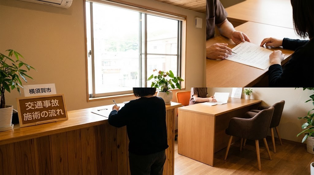 横須賀市の交通事故後に整骨院の施術の流れを解説するアイキャッチ