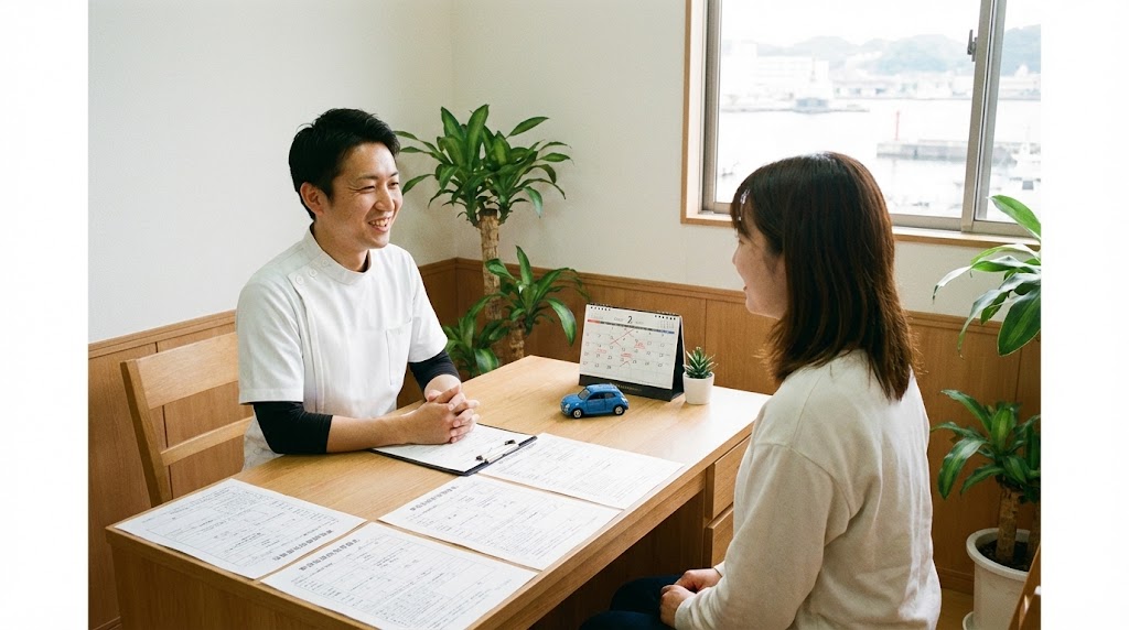 横須賀市の交通事故施術で症状固定の不安を整理するイメージ