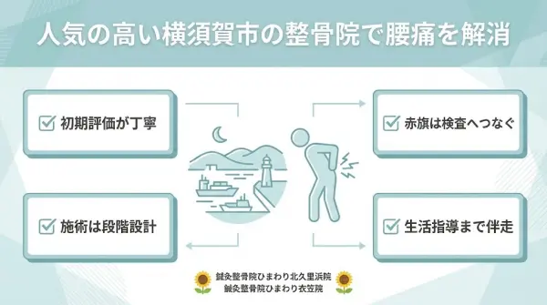 横須賀市の鍼灸整骨院ひまわり北久里浜院と鍼灸整骨院ひまわり衣笠院　腰痛を安心して相談できる整骨院選びのポイント