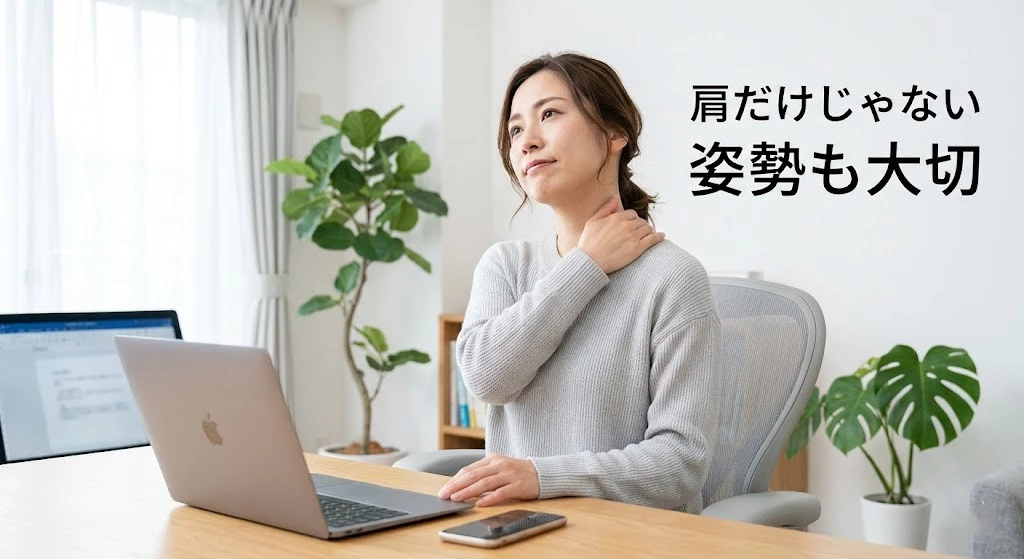 肩だけでなく姿勢も確認する 横須賀市で慢性肩こりと姿勢の関係を確認するイメージ