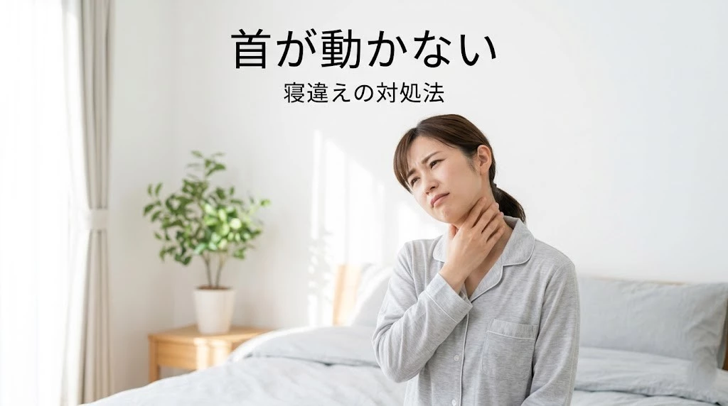 横須賀市で寝違えと首の動かしにくさを示すイメージ