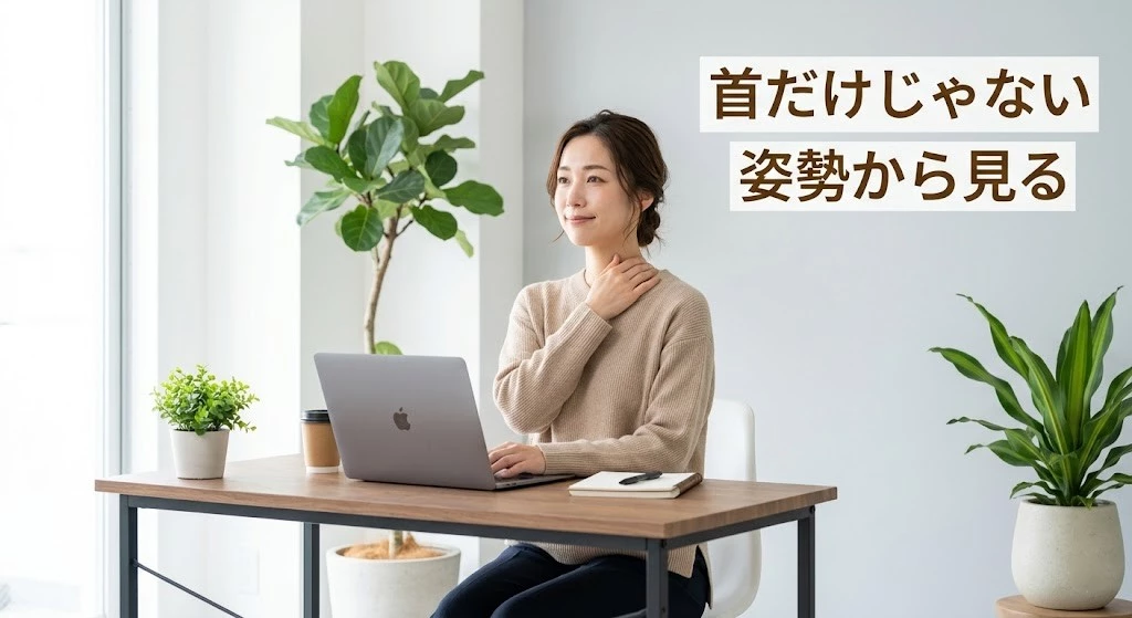 首だけではなく姿勢から見る 横須賀市でストレートネックと姿勢の関係を確認するイメージ