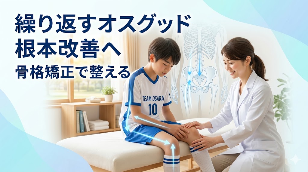 横須賀市で再発するオスグッドに対する骨格矯正の考え方を解説する記事のアイキャッチ画像
