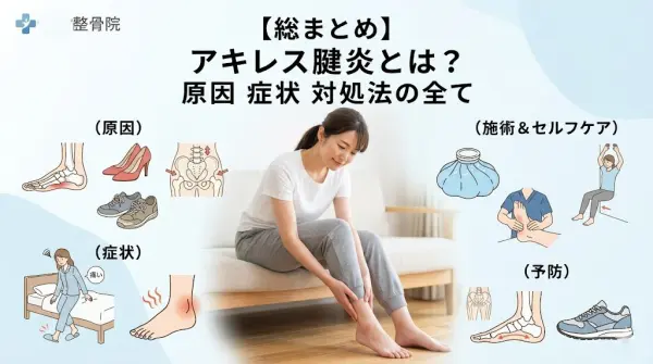 横須賀市でアキレス腱炎の原因、症状、対処法を総まとめで解説する記事のアイキャッチ画像