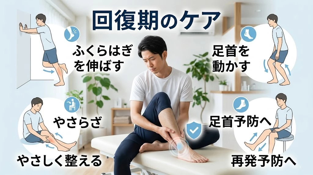 横須賀市でアキレス腱炎のストレッチとセルフケアの方法を紹介するヒーロー画像