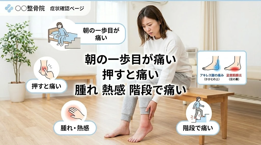 横須賀市でアキレス腱炎の症状とセルフチェックのポイントを紹介するヒーロー画像