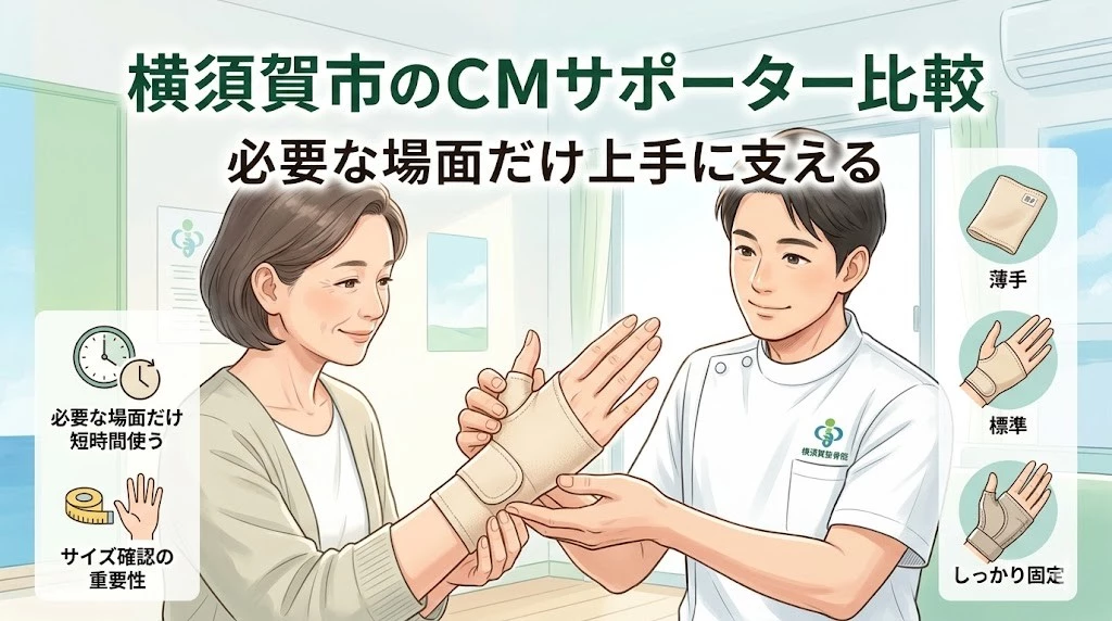 横須賀市で母指ＣＭサポーターの使い分けを知りたい方へ向けたヒーロー画像