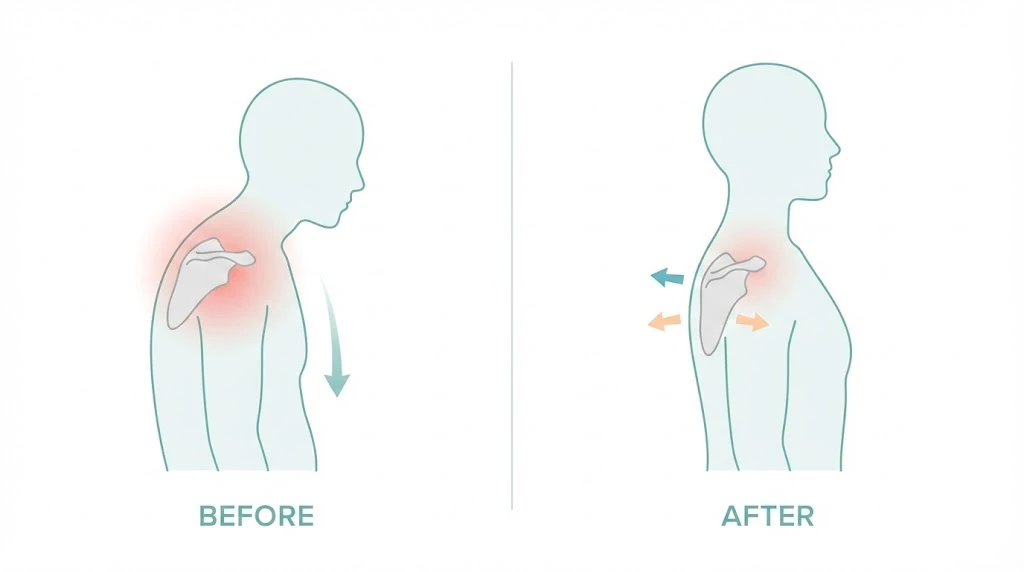 肩鎖関節への負担が増えやすい姿勢と安定性を高めた姿勢の比較イラスト