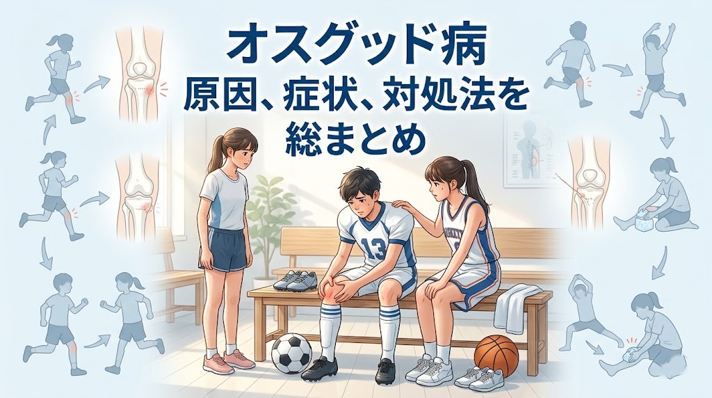 横須賀市でオスグッド病の原因、症状、対処法を総まとめで解説する記事のアイキャッチ画像