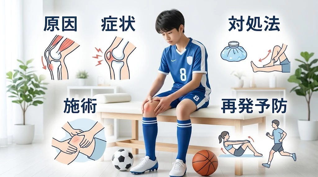 横須賀市でオスグッド病の原因、症状、セルフケア、施術方針を総合的に紹介するヒーロー画像