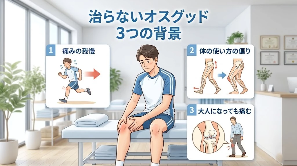 横須賀市でオスグッドが治らない原因と高校生や大人になっても痛むケースを整理したヒーロー画像