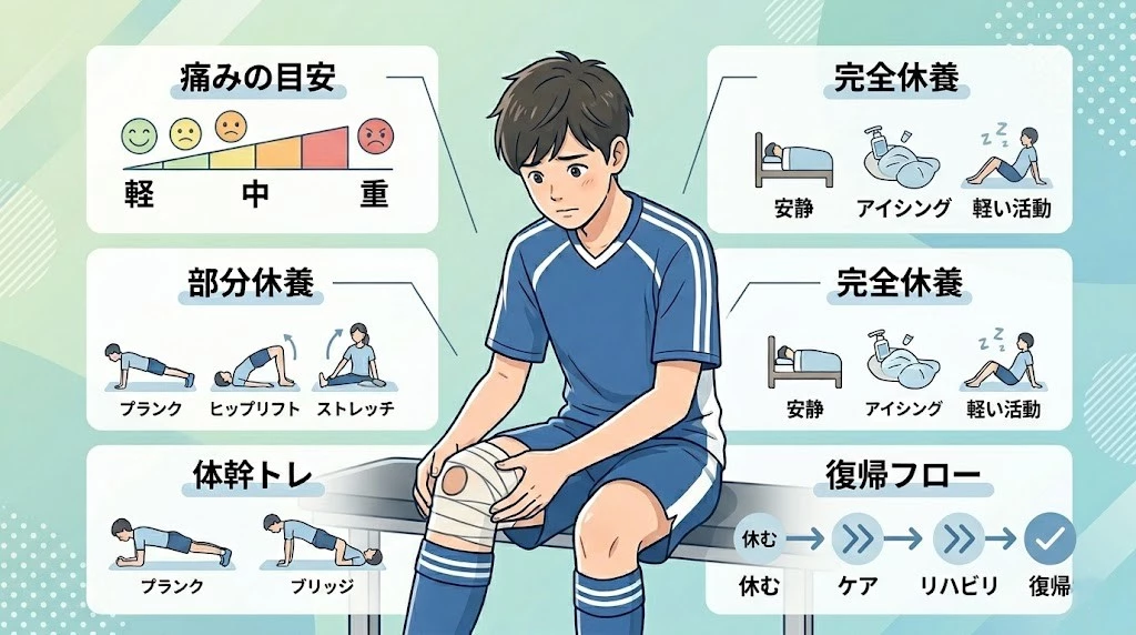 横須賀市でオスグッドの休養期間の目安と悪化させない運動法を紹介するヒーロー画像