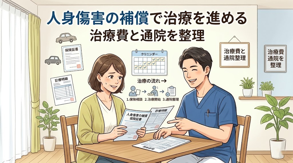 横須賀市で人身傷害保険の補償を使った治療の進め方を解説するアイキャッチ画像