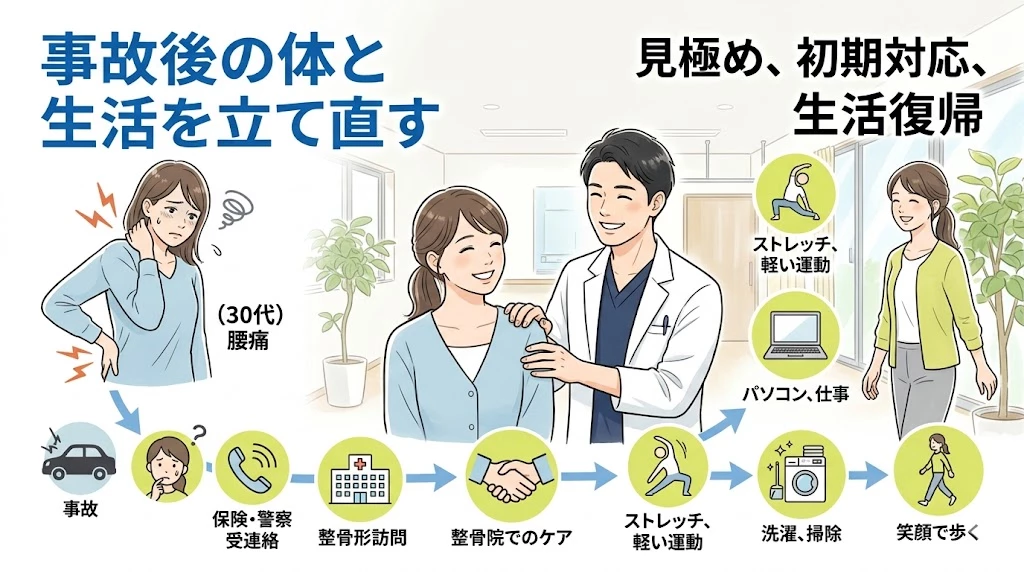 横須賀市で交通事故後の体調管理と生活復帰の流れを紹介するヒーロー画像