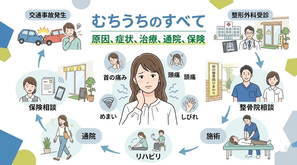横須賀市でむちうちの原因、症状、治療、保険手続きを紹介するヒーロー画像