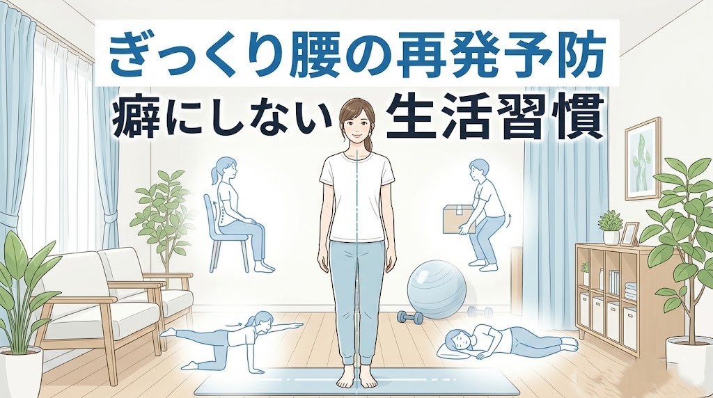 横須賀市でぎっくり腰の再発予防と生活習慣を解説する記事のアイキャッチ画像