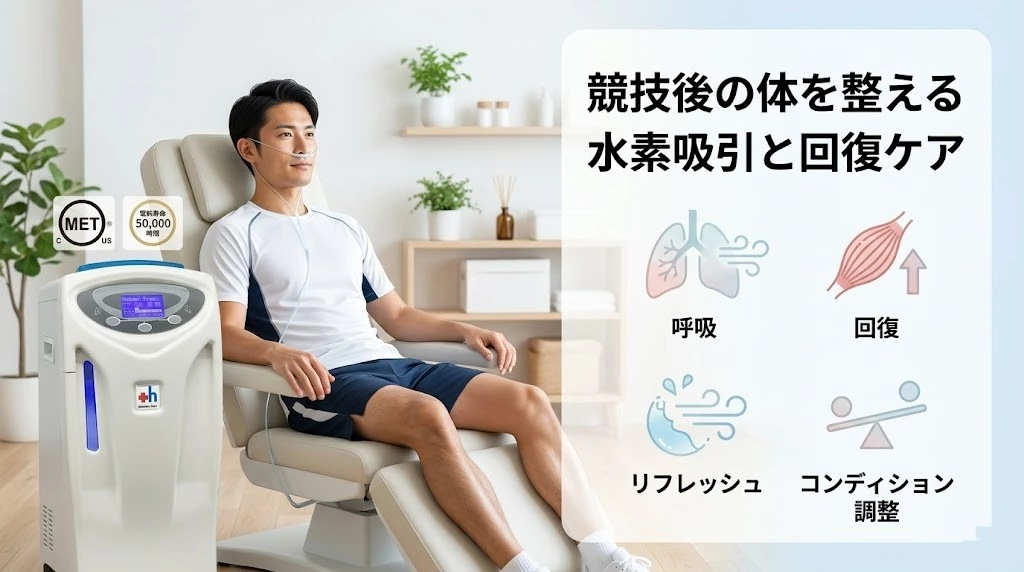 横須賀市でアスリートの疲労回復と水素吸引をやさしく解説するヒーロー画像