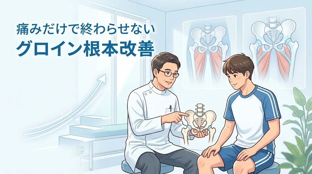 横須賀市で治らないグロインペインの根本改善を説明するヒーロー画像