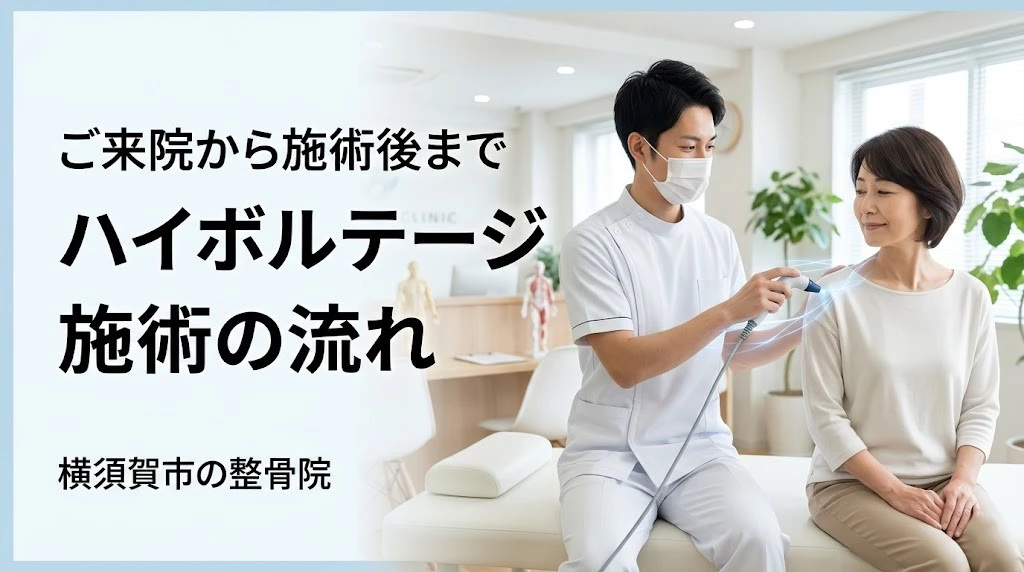 横須賀市でハイボルテージ施術の流れを説明するヒーロー画像