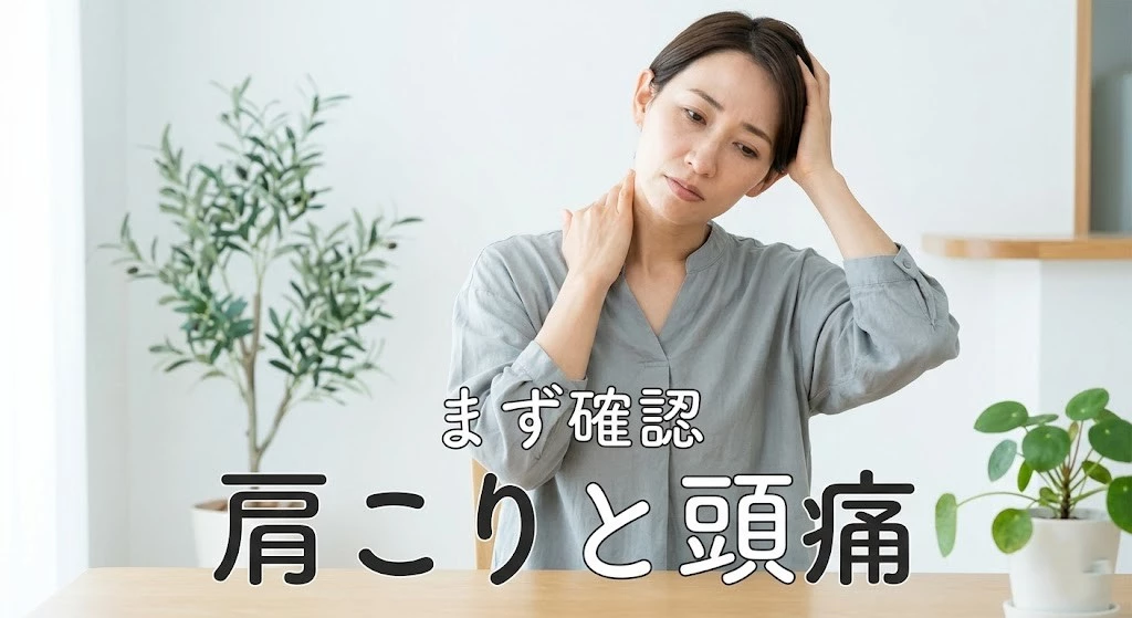 横須賀市で肩こりと頭痛の関係を確認するイメージ