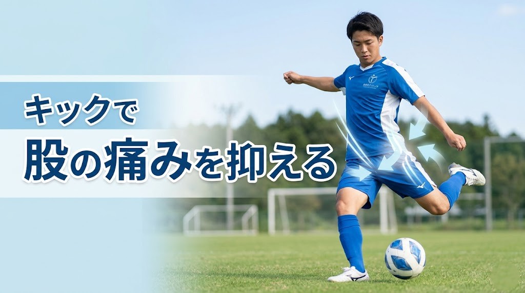横須賀市でキック時の股の痛みを抑える方法を解説する鍼灸整骨院ひまわりのアイキャッチ画像