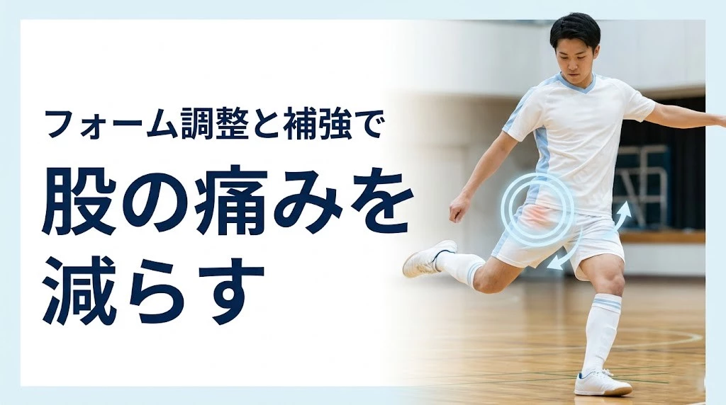 横須賀市でキック時の股の痛みを減らすフォームと復帰の考え方を伝えるヒーロー画像