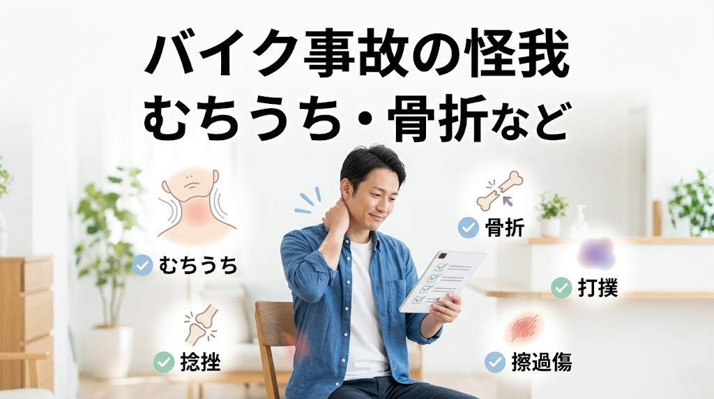 横須賀市でバイク事故後に起こりやすい怪我を分かりやすく伝えるアイキャッチ画像