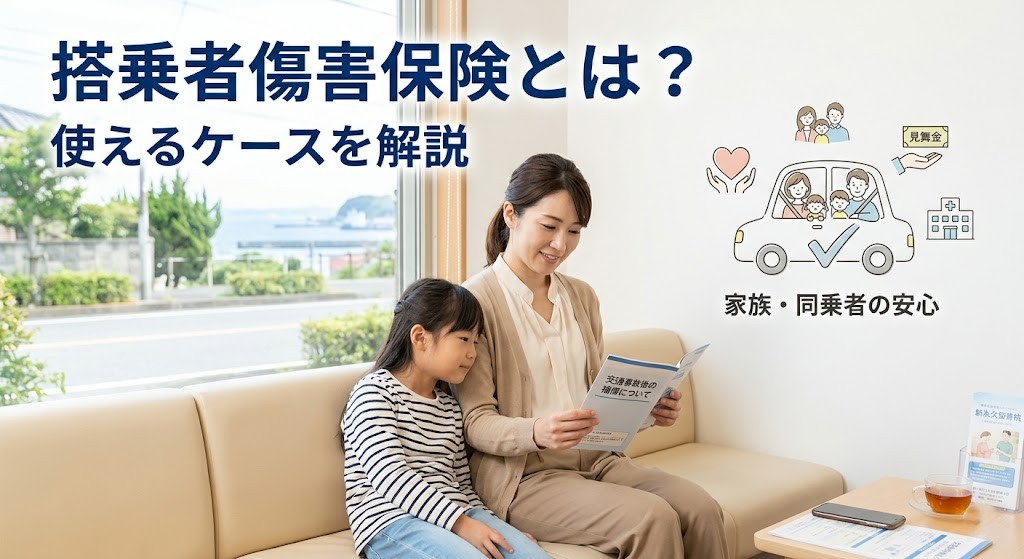 横須賀市で搭乗者傷害保険の内容と使えるケースを分かりやすく伝えるアイキャッチ画像