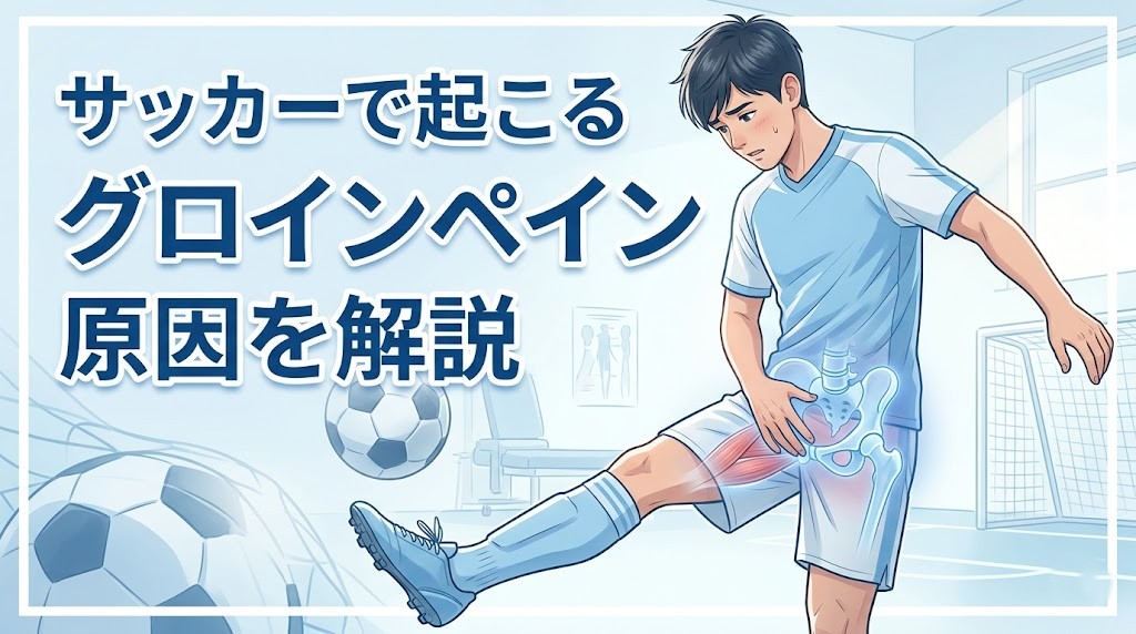 横須賀市でサッカー中のグロインペイン原因を解説する記事のアイキャッチ画像