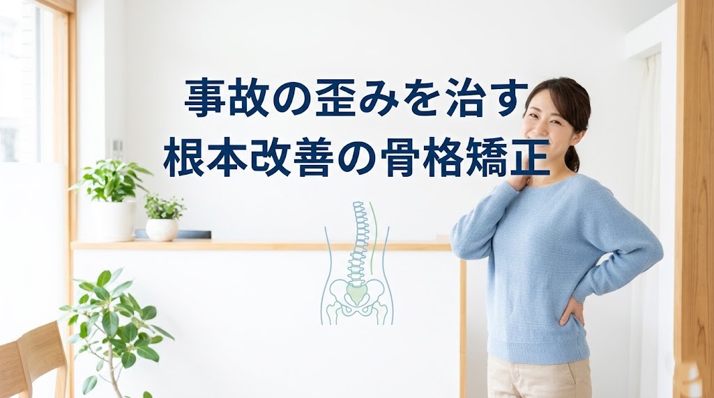 横須賀市で交通事故後の長引く不調と骨格矯正の考え方を伝えるアイキャッチ画像
