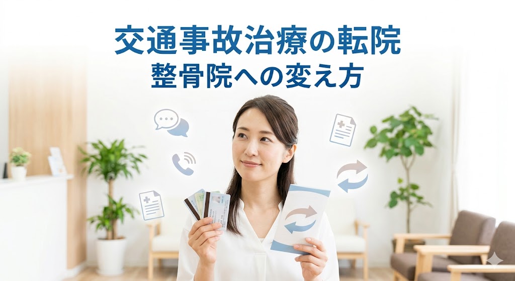 横須賀市で交通事故治療の転院と整骨院への変え方を分かりやすく伝えるアイキャッチ画像