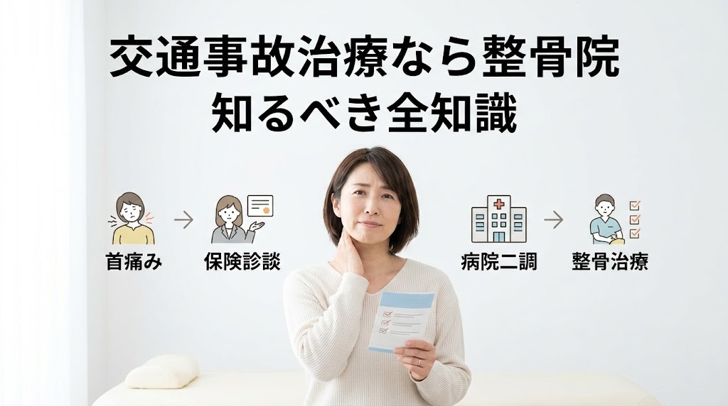 横須賀市で交通事故治療なら整骨院と伝える全体解説ページのアイキャッチ画像
