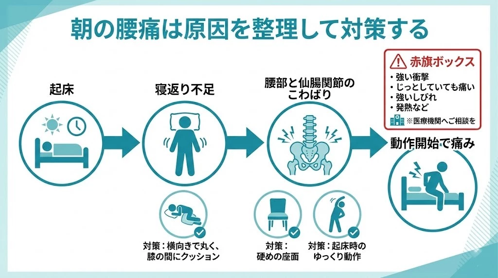 横須賀市　朝の腰痛　寝方と寝具と仙腸関節のこわばりを整理　鍼灸整骨院ひまわり