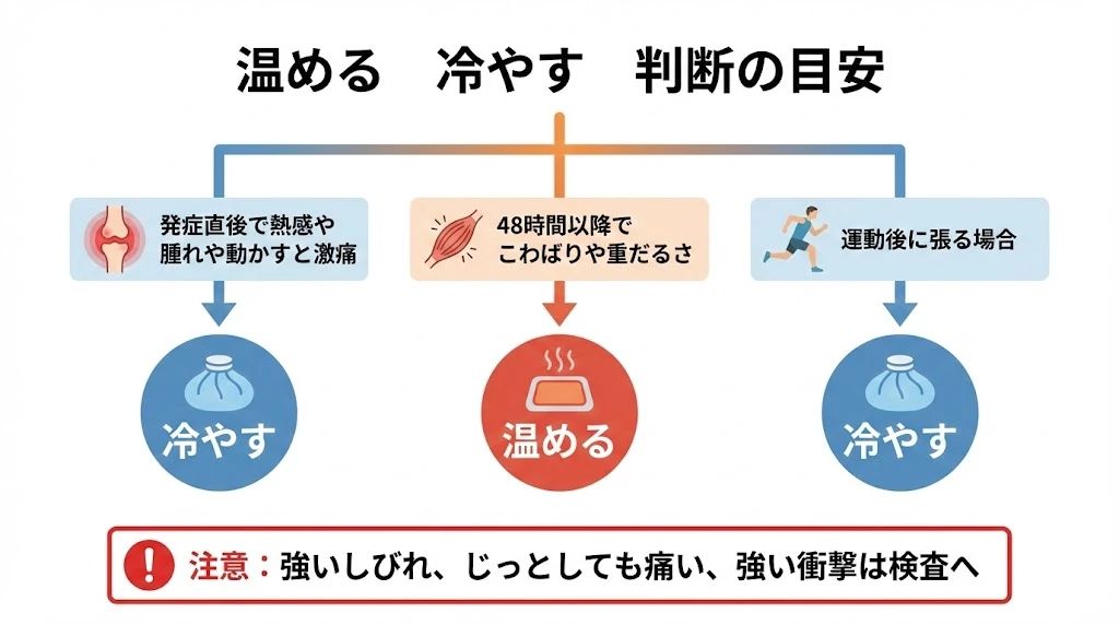 横須賀市 腰痛 温める 冷やす 判断フロー 図解