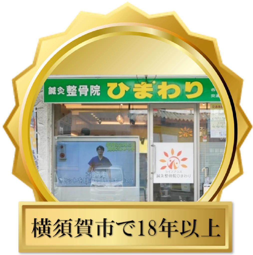 横須賀市で18年以上地域の腰痛や肩こりをケアしている鍼灸整骨院ひまわりのゴールドバッジ画像
