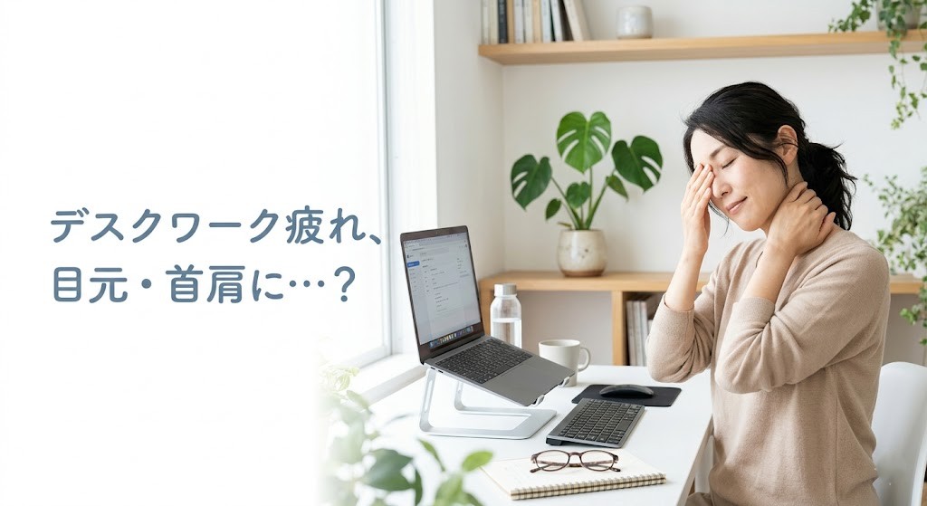 横須賀市で眼精疲労と肩こりの悪循環に悩む方のイメージ