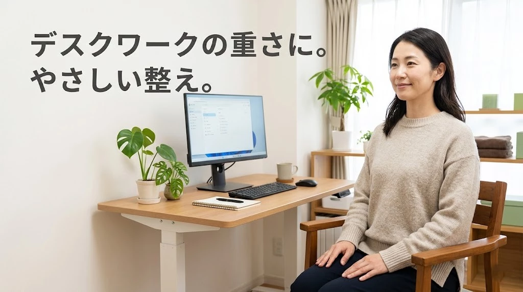 猫背と肩こりの関係をやさしく整理するヒーローイメージ