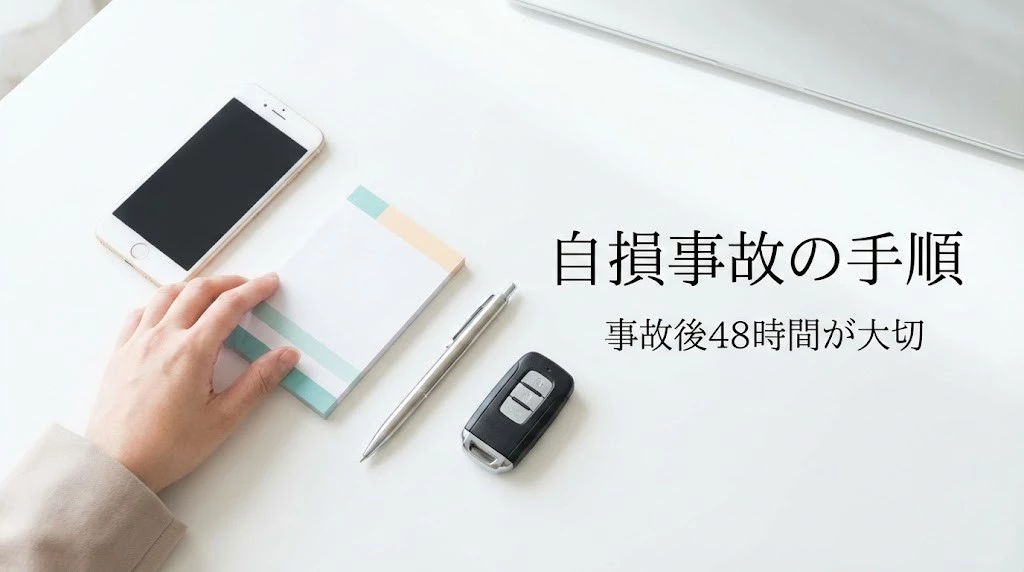 横須賀市の自損事故後に手順を確認するアイキャッチ画像