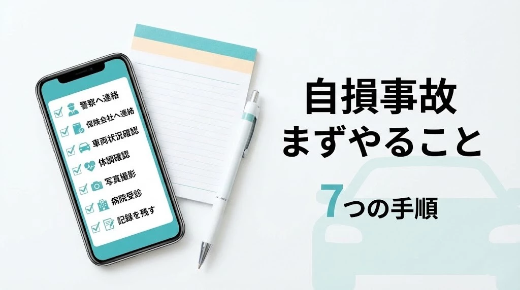 横須賀市の自損事故後に手順を整理するヒーロー画像
