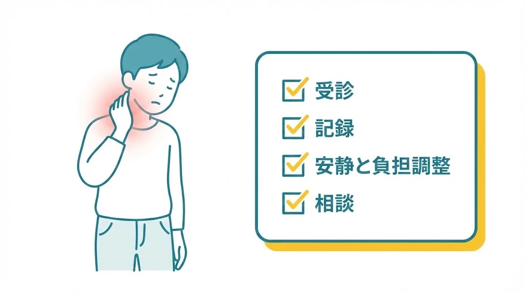 横須賀市の交通事故後のむちうち対処を案内するイメージ 首の不調とチェックリスト