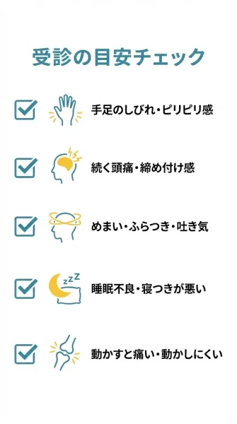 横須賀市の追突事故で受診の目安をチェックできるリスト画像
